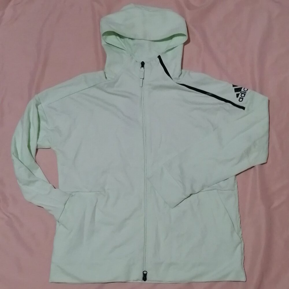 BNWT-- Adidas ZNE Women's Lightweight Hooded Track Jacket, Green